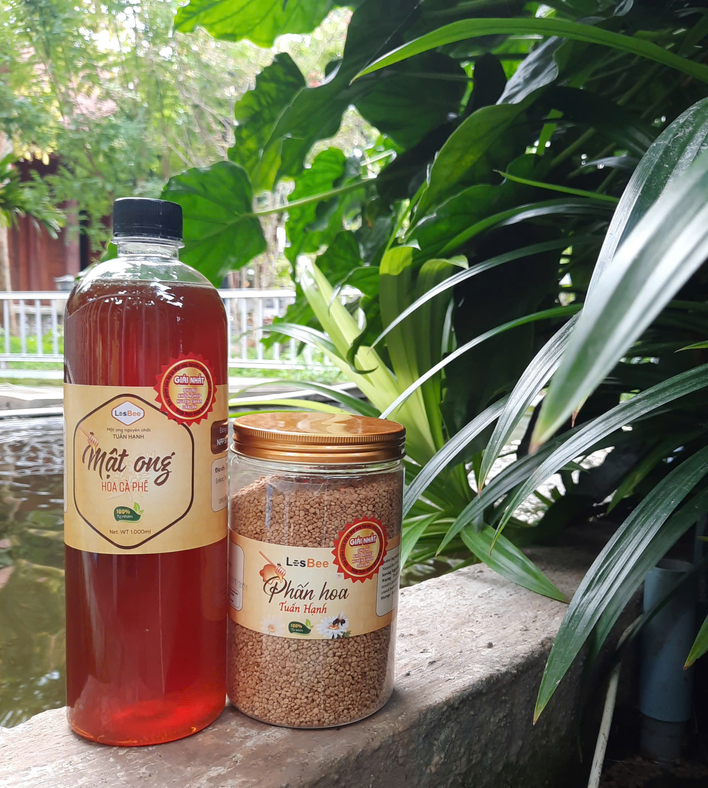 Combo Mật ong hoa cà phê 1 lít + Phấn hoa 500 G